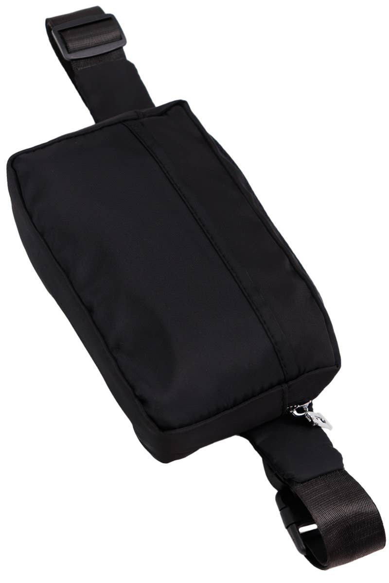 Minimal Matte Black Belt Bum Fanny Pack - Wild Child Hat CoCap Zone