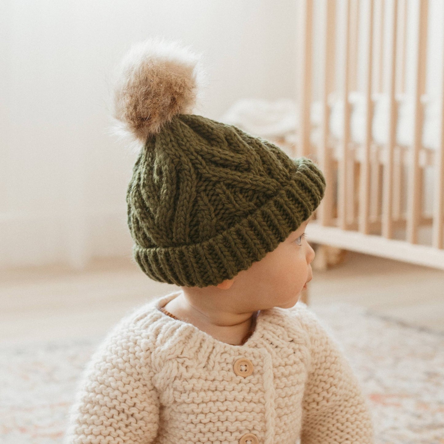 Mossy Pop Pom Pom Beanie Hat Baby & Kids SALE - Wild Child Hat CoHuggalugs