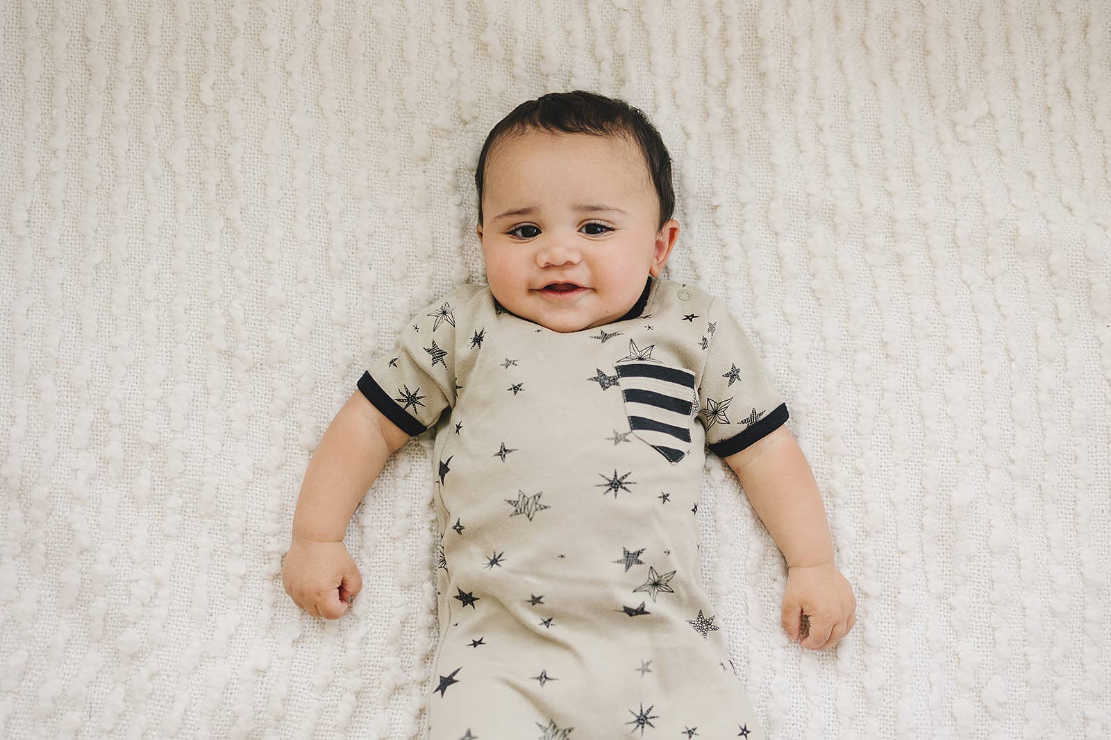 Organic Cotton Short Sleeve Romper - Cosmic Stars - Wild Child Hat CoCat & Dogma