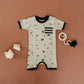 Organic Cotton Short Sleeve Romper - Cosmic Stars - Wild Child Hat CoCat & Dogma