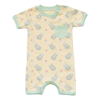 Organic Cotton Short Sleeve Romper - Ukulele - Wild Child Hat CoCat & Dogma