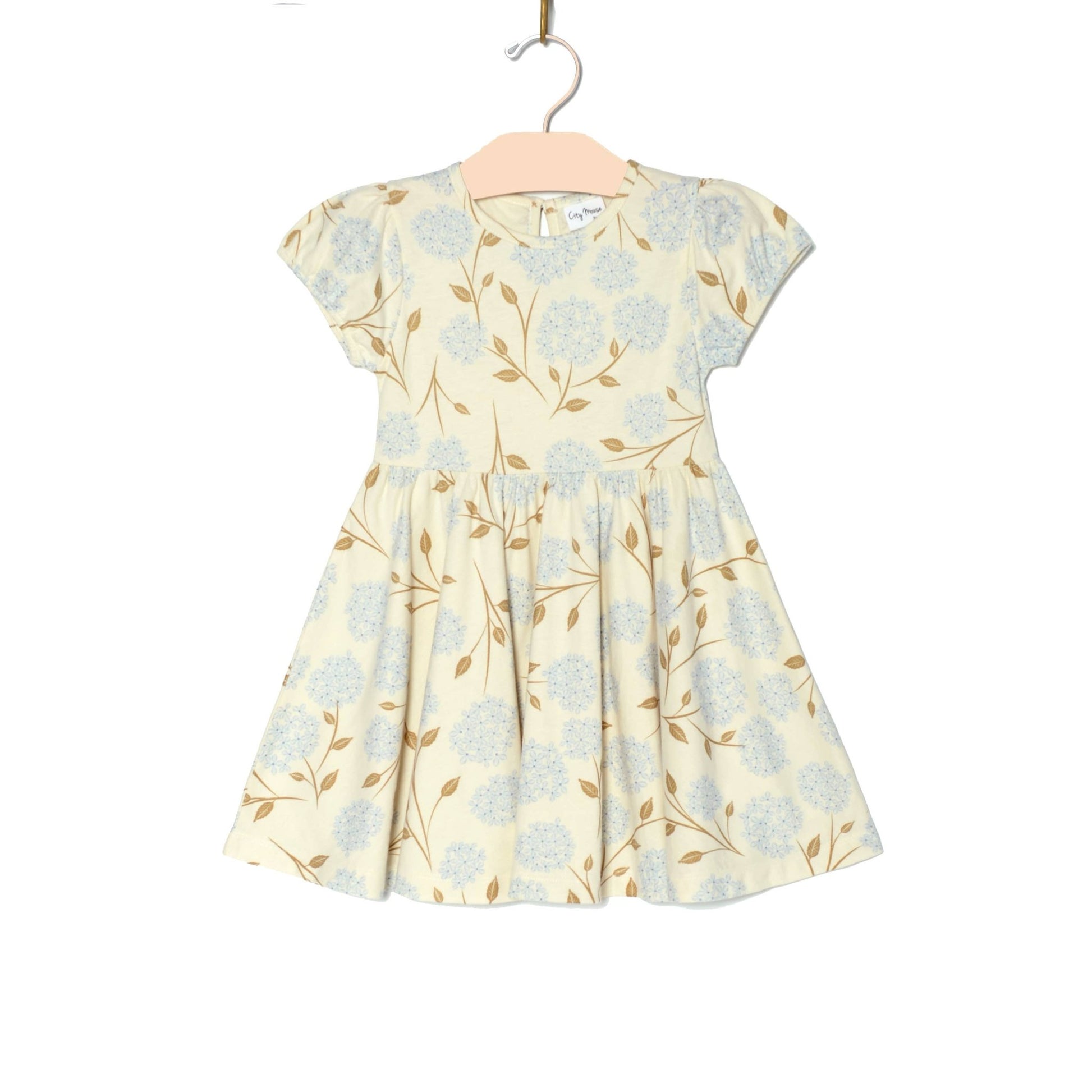 Puff Sleeve Twirl Dress - Hydrangea - Wild Child Hat CoCity Mouse Studio