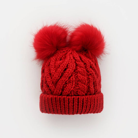 Red Fluffer Beanie Hat Baby & Kids - Wild Child Hat CoHuggalugs
