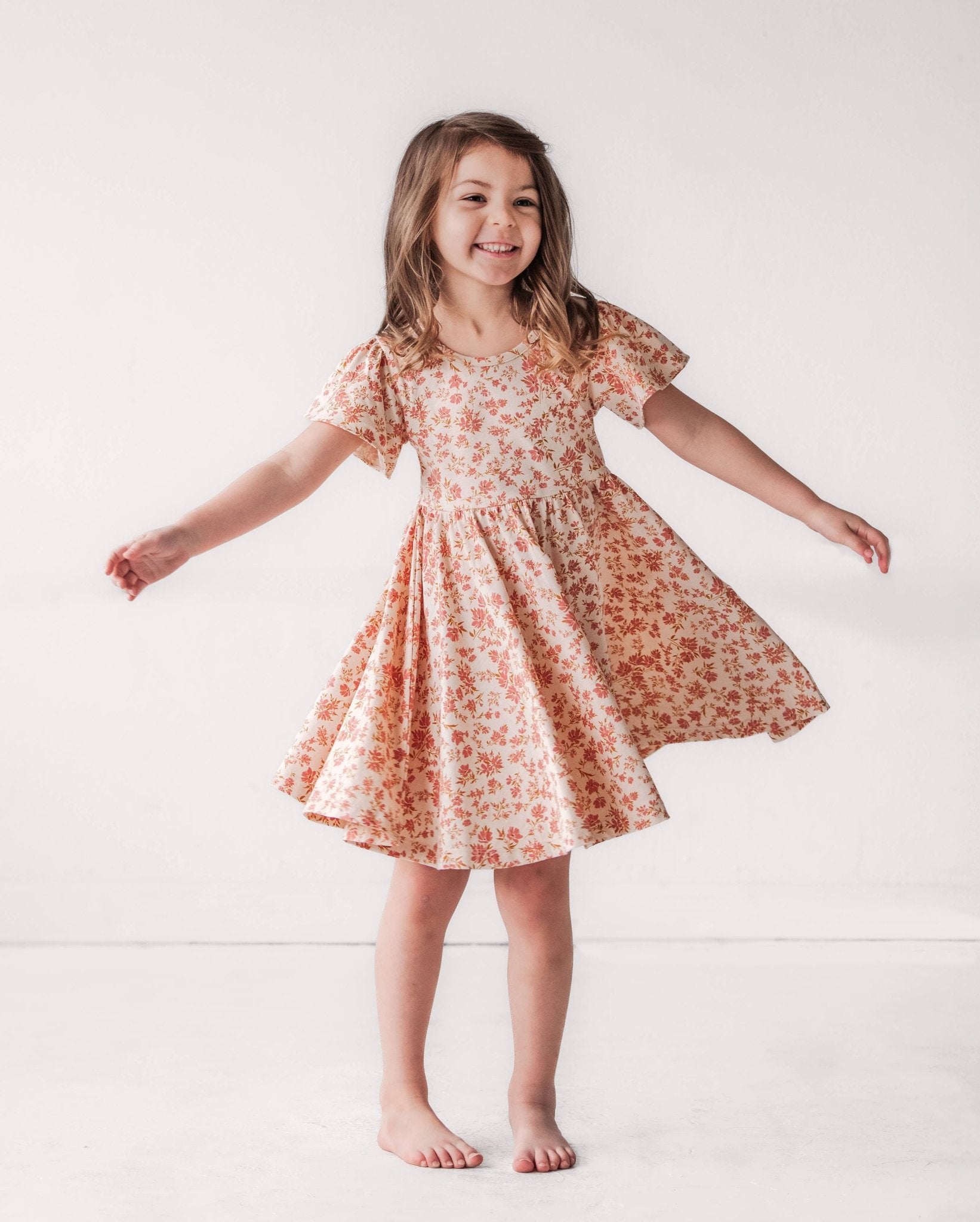 Twirl Dress - Blush Floral - Wild Child Hat CoCity Mouse Studio