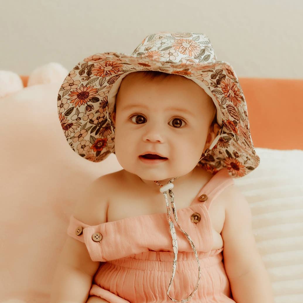 Vintage Flora Sunhat UPF 50+ Baby & Toddler - Wild Child Hat CoHuggalugsSun Hat