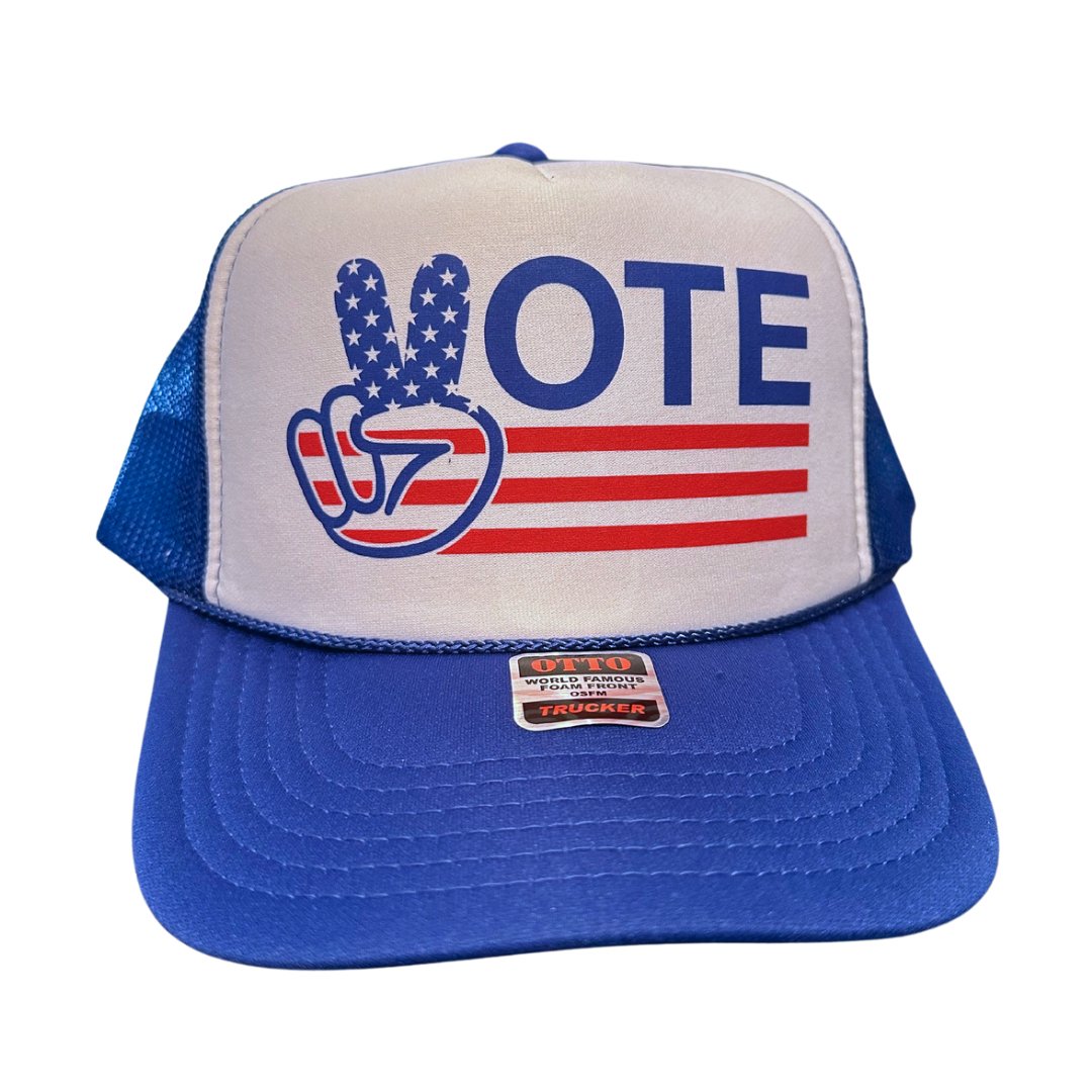 VOTE Red and Blue Trucker Hat - Wild Child Hat CoWild Child Hat Co