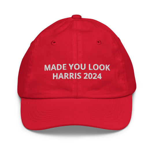 Youth Made Your Look Harris 2024 Red Baseball Hat - Wild Child Hat CoWild Child Hat Co