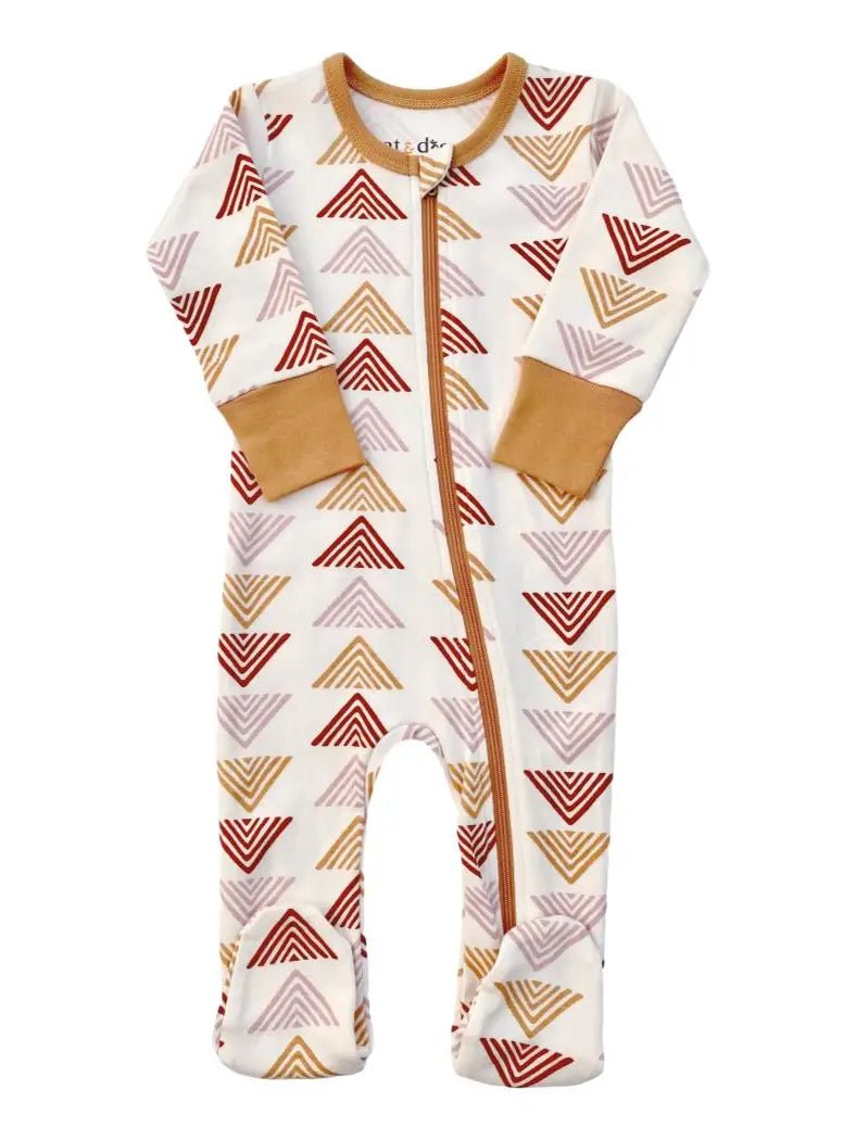 Abstract Mountain Baby Footie Pajamas - Wild Child Hat CoCat & DogmaPajamas