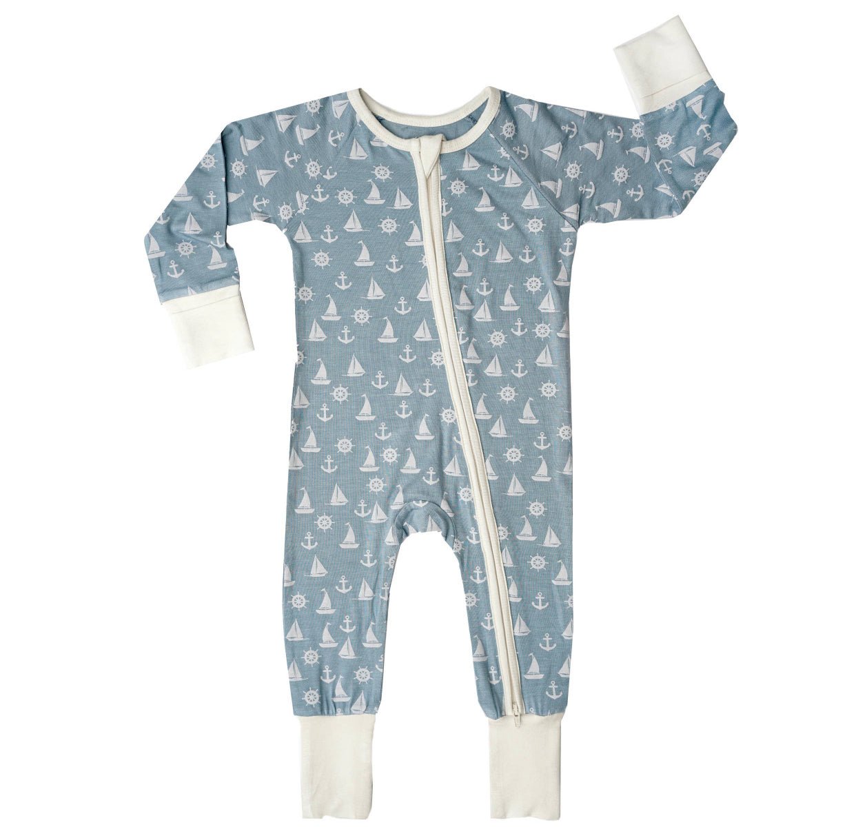 Anchors Away Bamboo Convertible Baby Pajama - Wild Child Hat CoEmerson and Friends