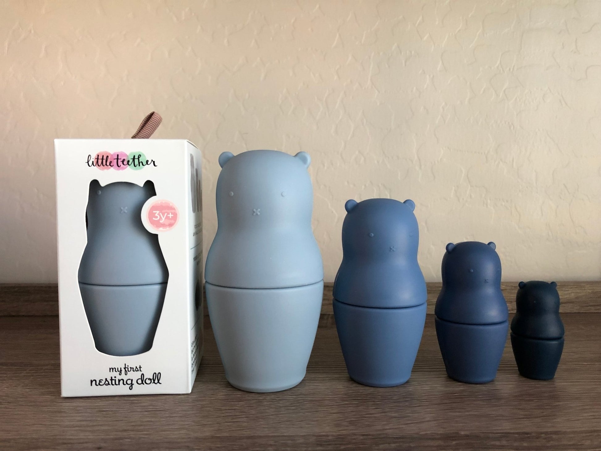 Bear Nesting Doll Teething Toy-Blue - Wild Child Hat CoLittle TeetherTeether