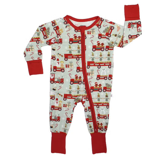 Christmas Train Bamboo Convertible Baby Pajama - Wild Child Hat CoEmerson and FriendsPajamas