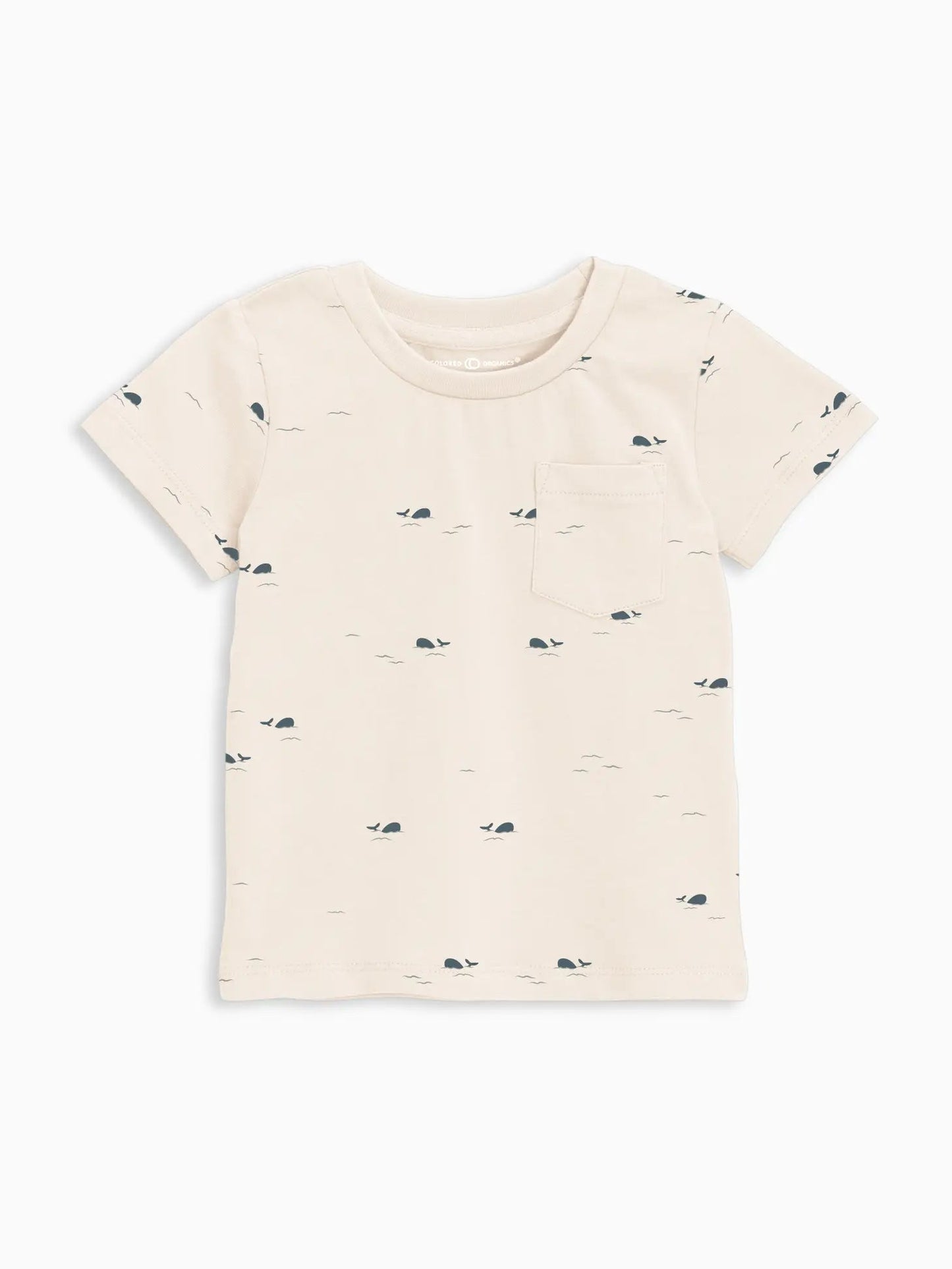 Everest Pocket Tee - Whales / Harbor - Wild Child Hat CoColored OrganicsShirt