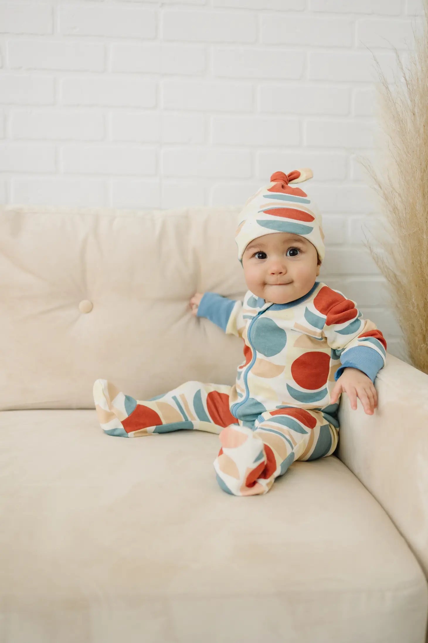 Geometric Moon Baby Footie Pajamas - Wild Child Hat CoCat & DogmaPajamas