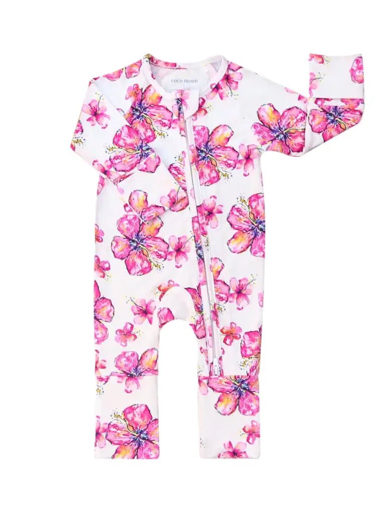 Hibiscus Kiss Bamboo Coverall - Wild Child Hat CoCoco MoonCoverall