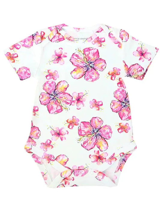 Hibiscus Kiss Bamboo Onesie - Wild Child Hat CoCoco MoonOnesie