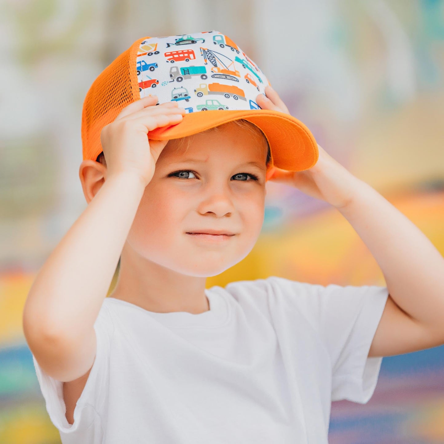 Little Trucks Orange Trucker Hat - Wild Child Hat CoWild Child Hat Co