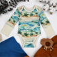 Organic Cotton Long Sleeve Baby Bodysuit, Maui - Wild Child Hat CoEarthyOnesie