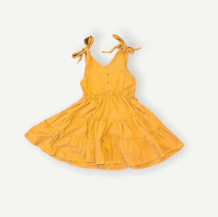 Organic Gold Tiered Tie Dress - Wild Child Hat CoEmma Grace ShoppeDress