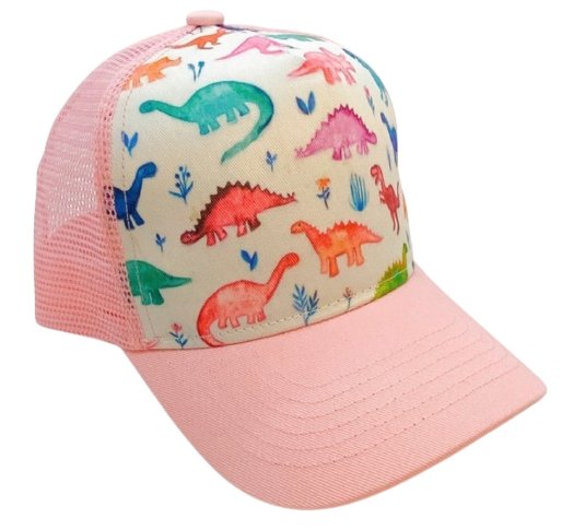 Pink Dinosaur Trucker Hat - Wild Child Hat CoWild Child Hat Co