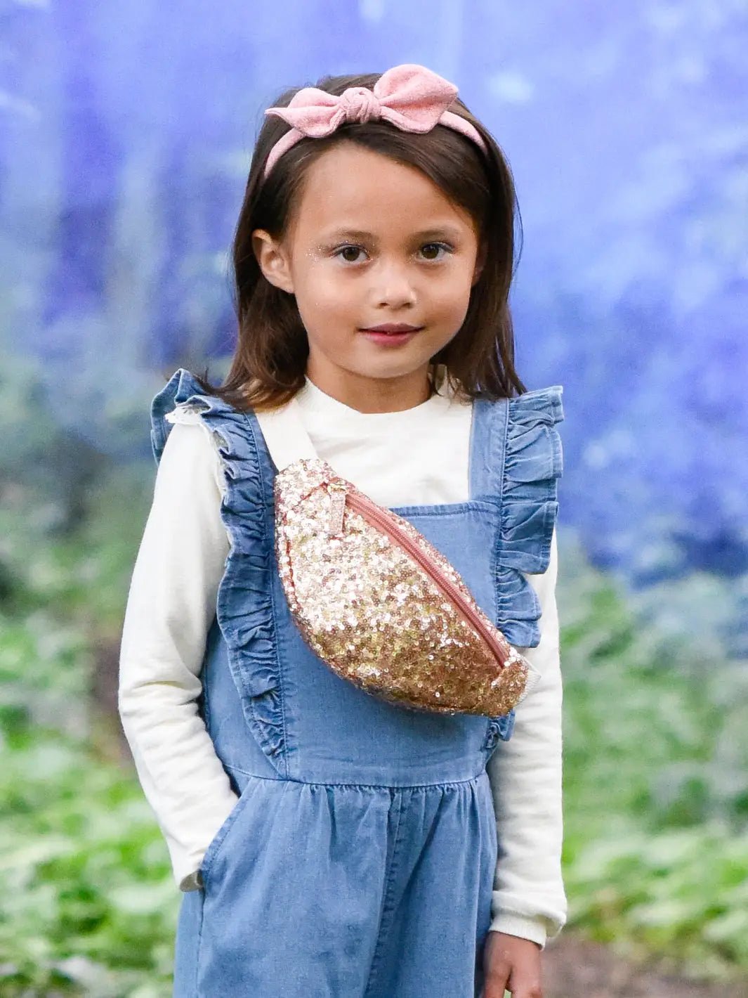 Pink sparkly bum bag sales