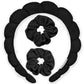 Puffy Terry Cloth Padded Spa Headband with Scrunchies-Black - Wild Child Hat CoFrog SacHeadband