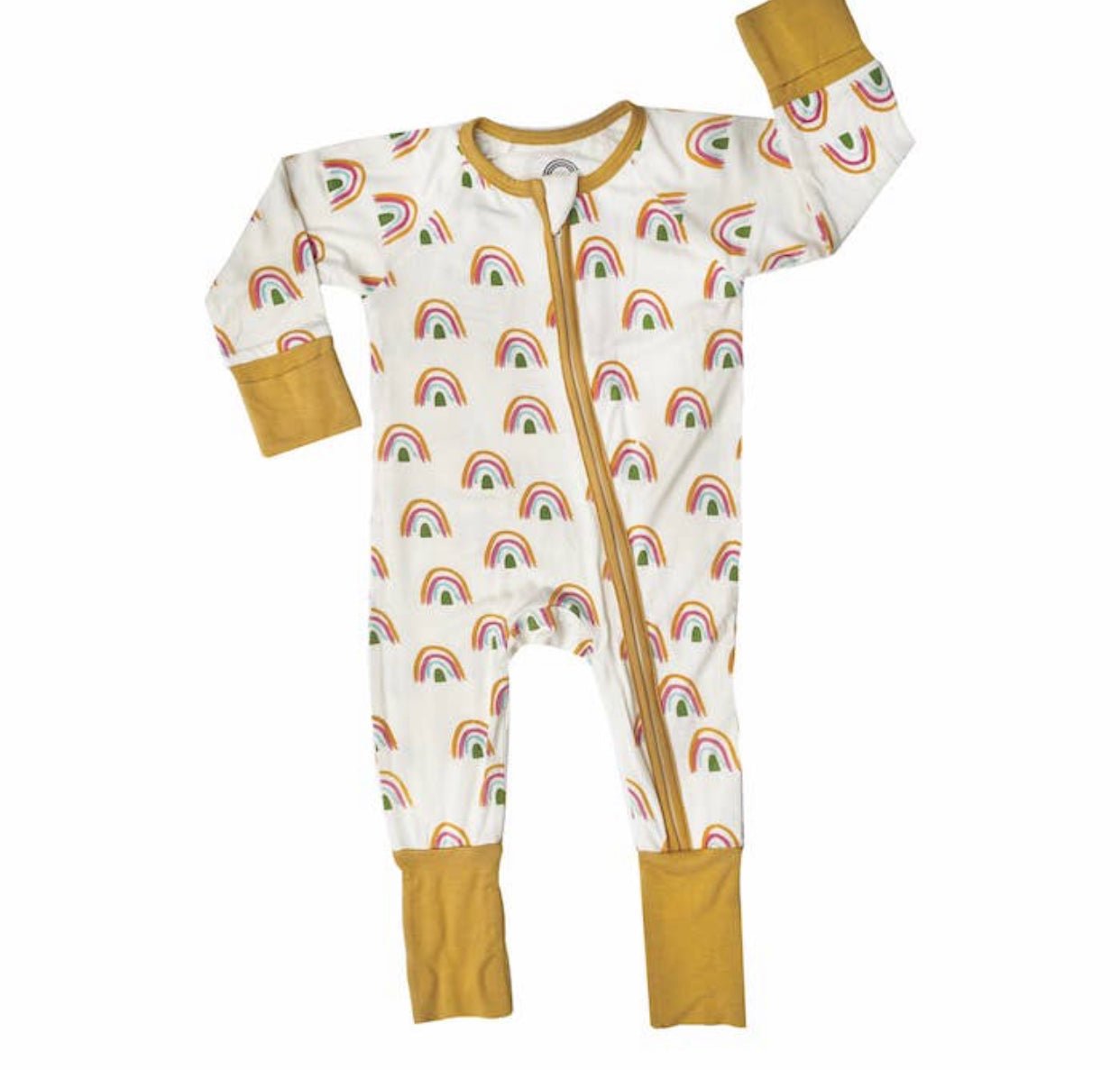 Rainbow Neutral Bamboo Convertible Baby Pajama - Wild Child Hat CoEmerson and FriendsPajamas