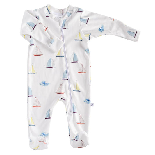 Sailboat Footie Infant Pajamas - Wild Child Hat CoJennifer AnnPajamas