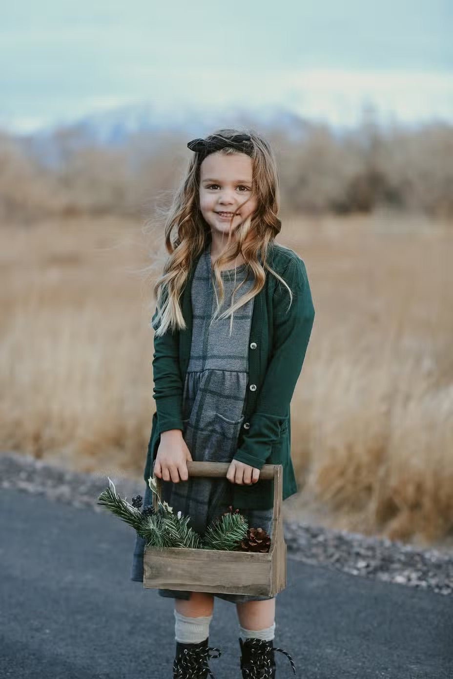 hunter green dress for girl Hunter Green Long Sleeve Lace & Tulle Flower Girl Dress, Kids Dress for Boho Wedding, Girls Fancy Christmas Dress, Childrens Birthday Dress