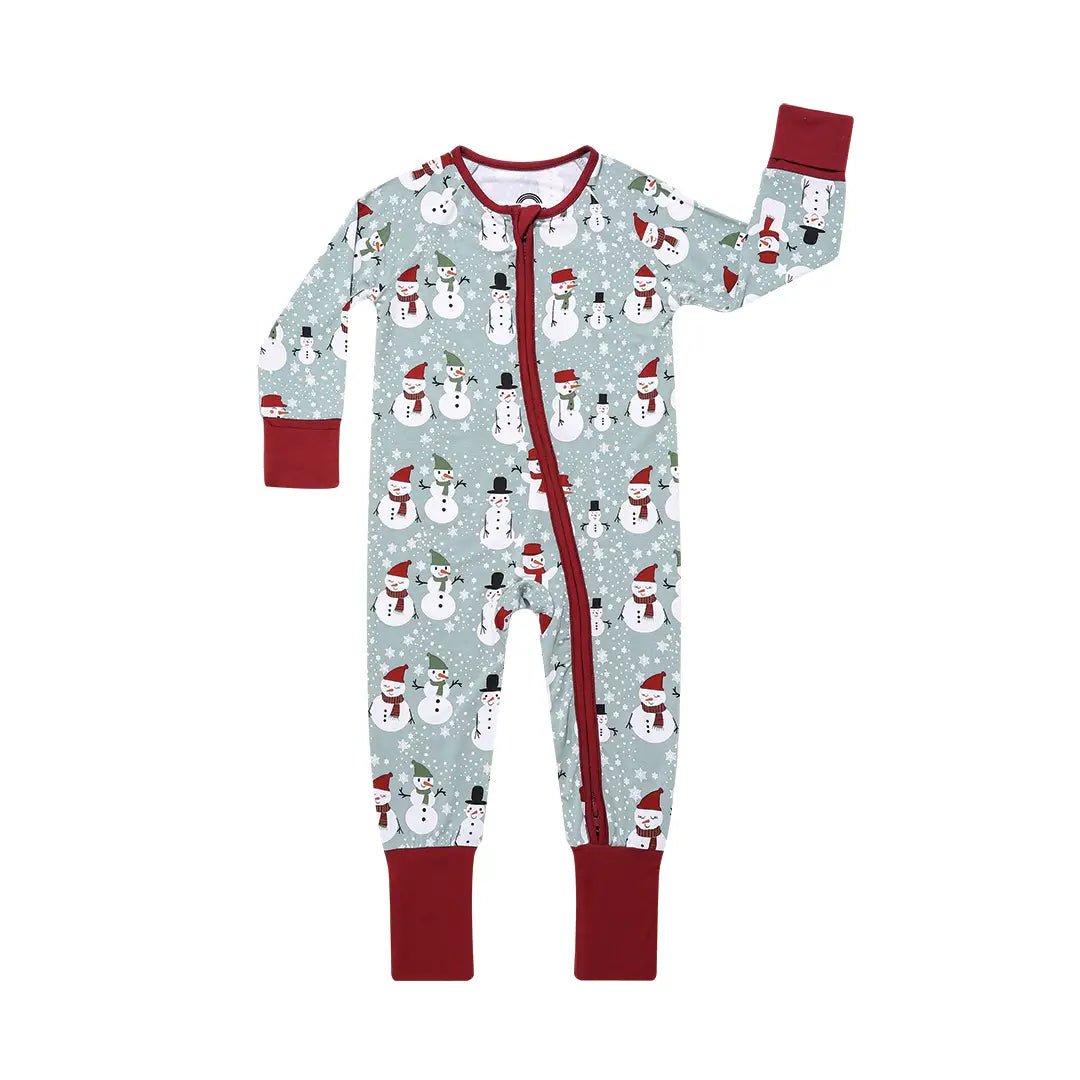 Snow People Holiday Bamboo Pajamas Baby Pajamas Footie PJ - Wild Child Hat CoEmerson and FriendsPajamas