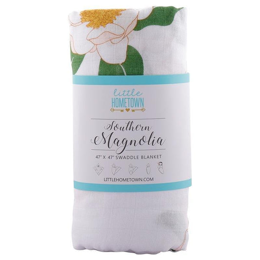 Southern Magnolia Baby Muslin Swaddle Receiving Blanket - Wild Child Hat CoLittle HometownSwaddle